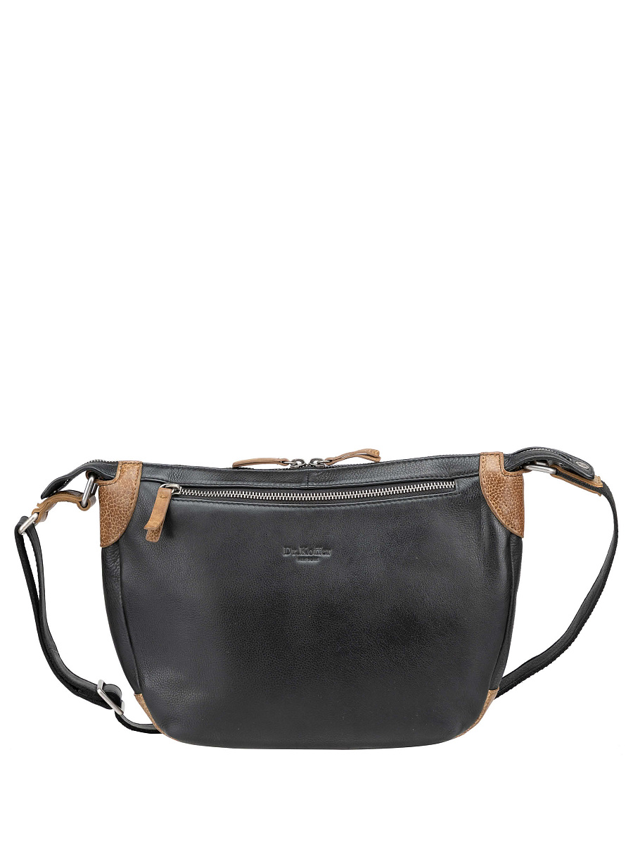 Сумка через плечо Dr. Koffer из натуральной кожи черная