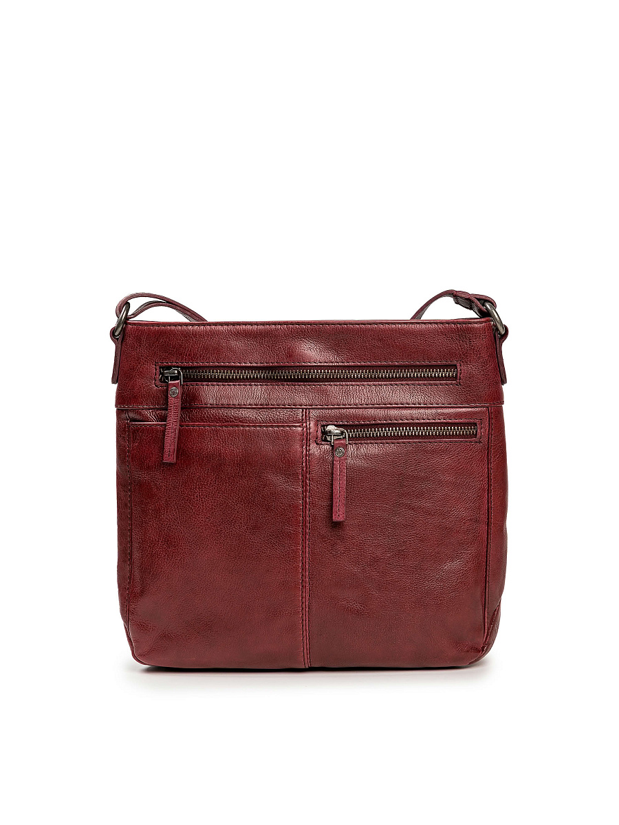 Сумка через плечо Dr.Koffer из натуральной кожи бордовая