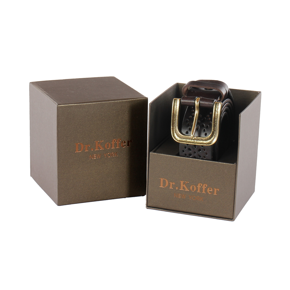 Ремень Dr. Koffer из натуральной кожи коричневый