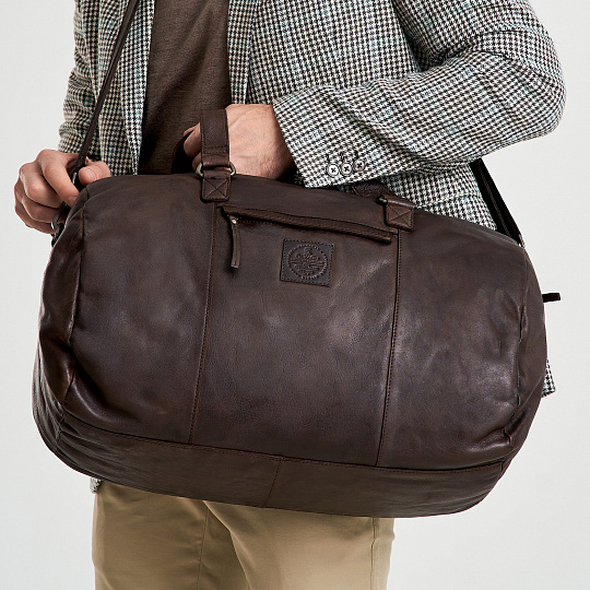 Сумка дорожная Dr.Koffer из натуральной кожи коричневая