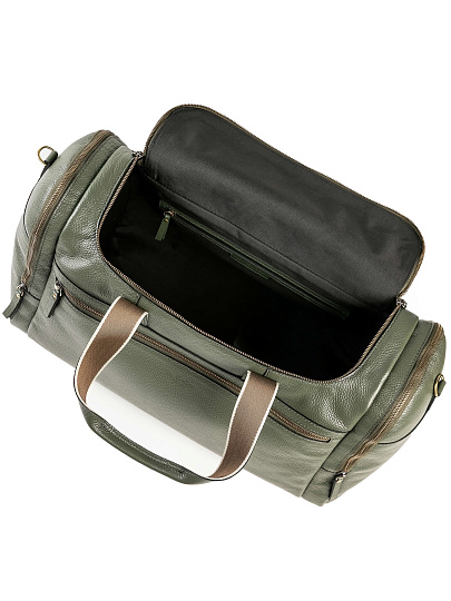 Дорожная сумка Dr. Koffer из натуральной кожи зеленая