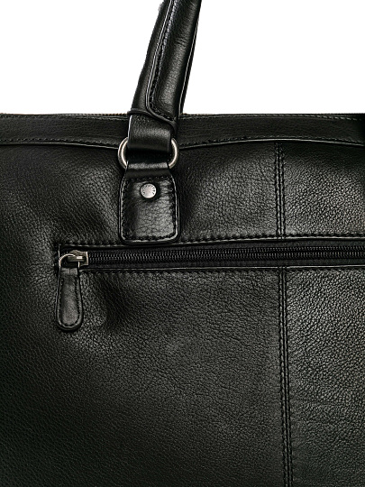 Деловая сумка Dr.Koffer из натуральной кожи черная