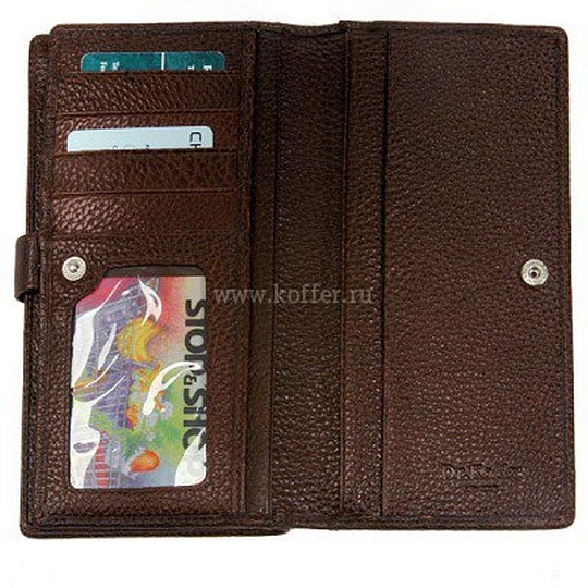 Портмоне Dr.Koffer из натуральной кожи коричневое