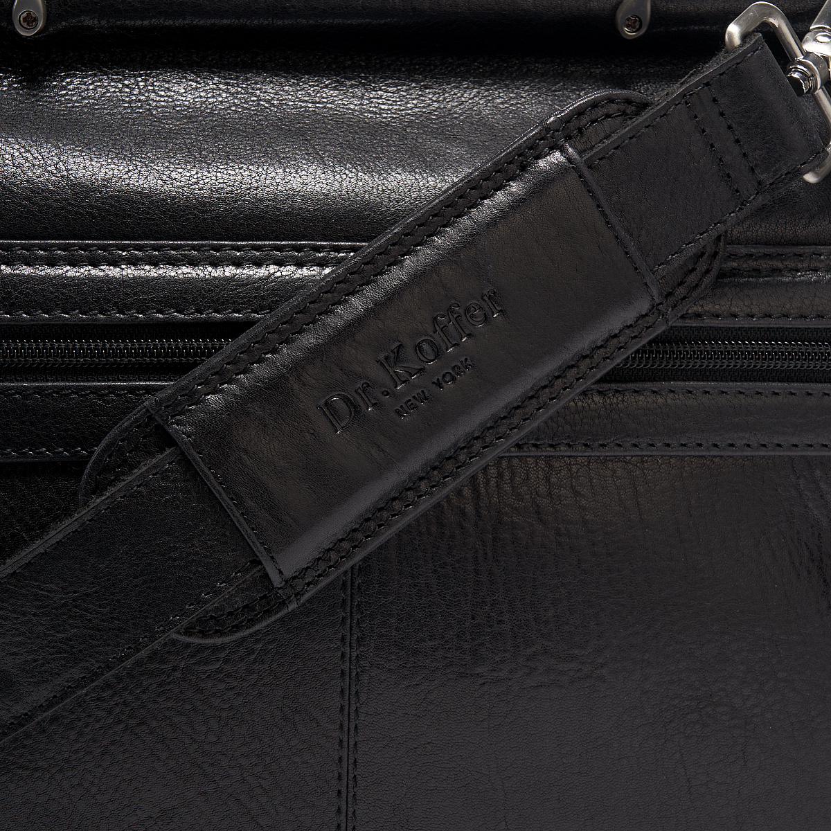 Портфель Dr.Koffer из натуральной кожи черный