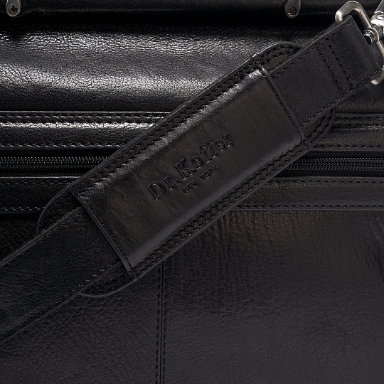 Портфель Dr.Koffer из натуральной кожи черный