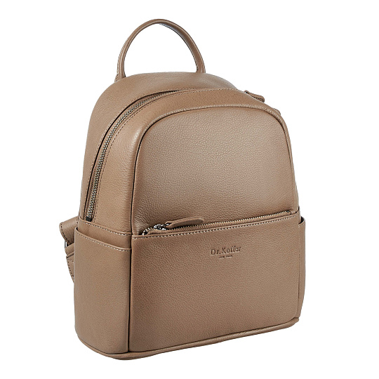 Рюкзак Dr.Koffer из натуральной кожи бежевый