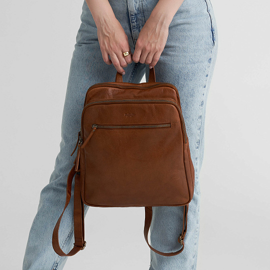 Рюкзак Dr.Koffer из натуральной кожи светло-коричневый