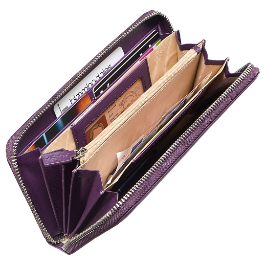 Вместительное женское портмоне из фиолетовой кожи на молнии Dr.Koffer X510330-29-74
