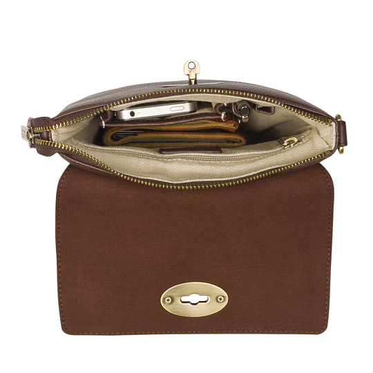 Сумка через плечо Dr.Koffer из натуральной кожи коричневая