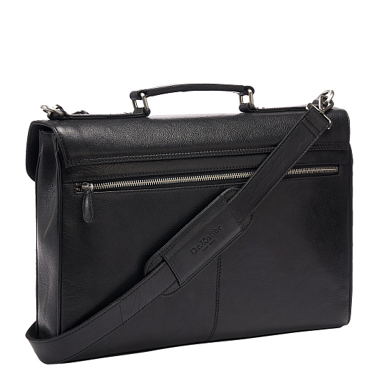 Портфель Dr.Koffer из натуральной кожи черный