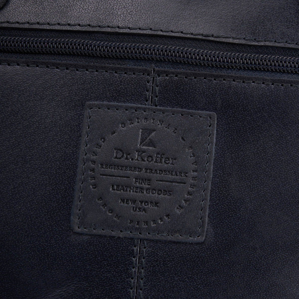 Деловая сумка Dr.Koffer из натуральной кожи синяя