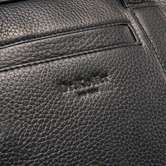 Деловая сумка Dr.Koffer из натуральной кожи черная