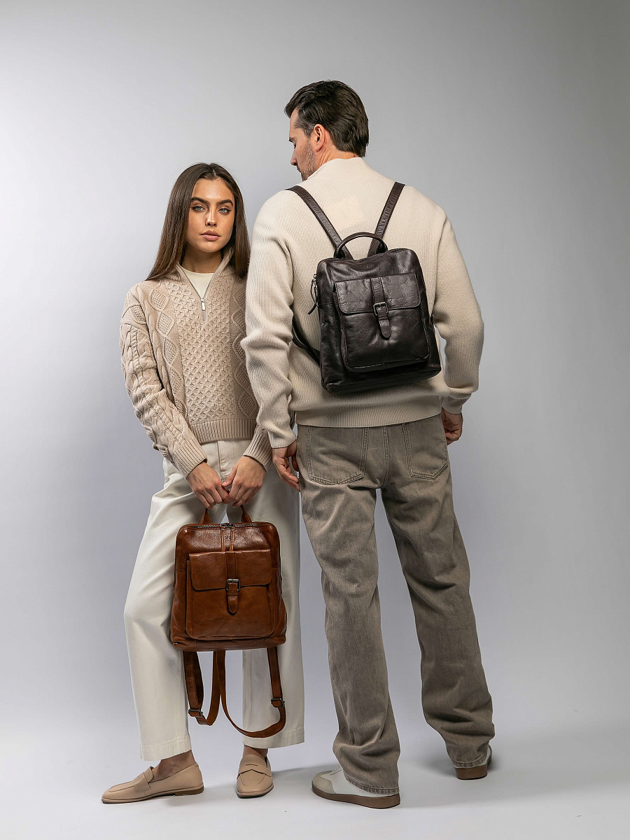 Рюкзак Dr.Koffer из натуральной кожи коричневый