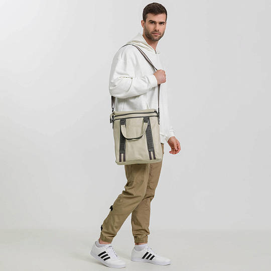 Сумка планшет Dr.Koffer из натуральной кожи бежевый