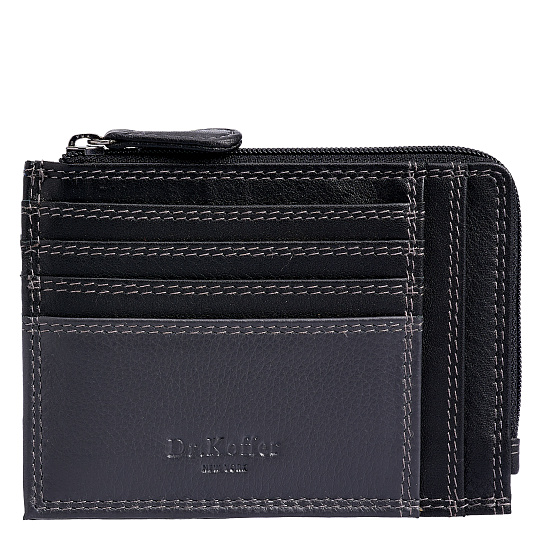 Кредитница Dr.Koffer из натуральной кожи черная