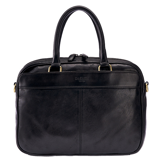Деловая сумка Dr.Koffer из натуральной кожи черная