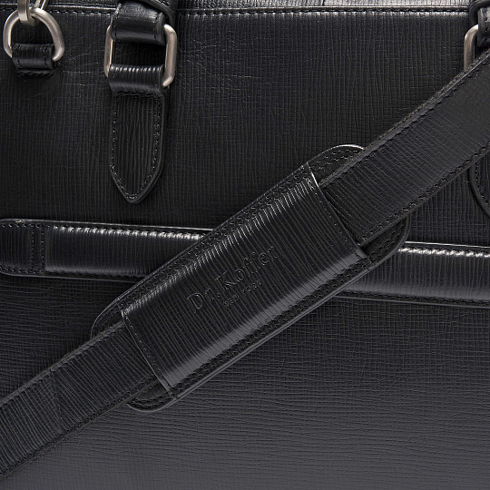 Деловая сумка Dr.Koffer из натуральной кожи черная