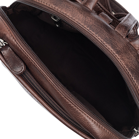 Рюкзак Dr.Koffer из натуральной кожи темно-коричневый