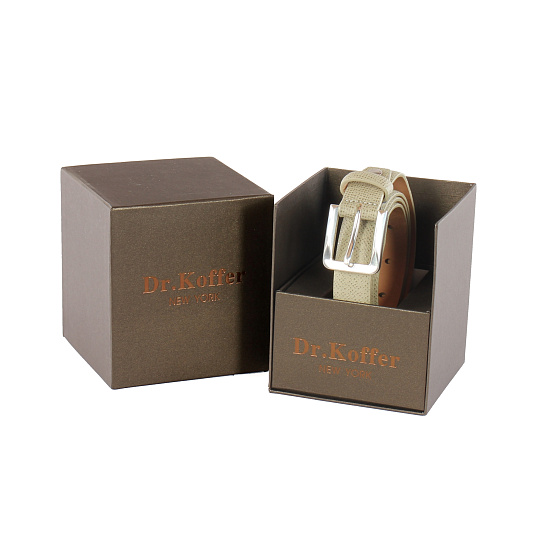 Ремень Dr. Koffer из натуральной кожи бежевый