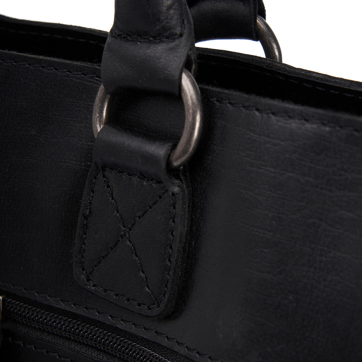 Деловая сумка Dr.Koffer из натуральной кожи черная