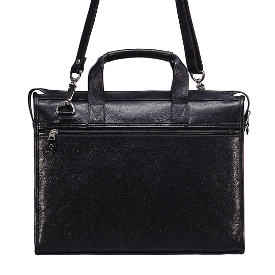 Прямоугольная черного цвета кожаная сумка для документов Dr.Koffer B408430-02-04