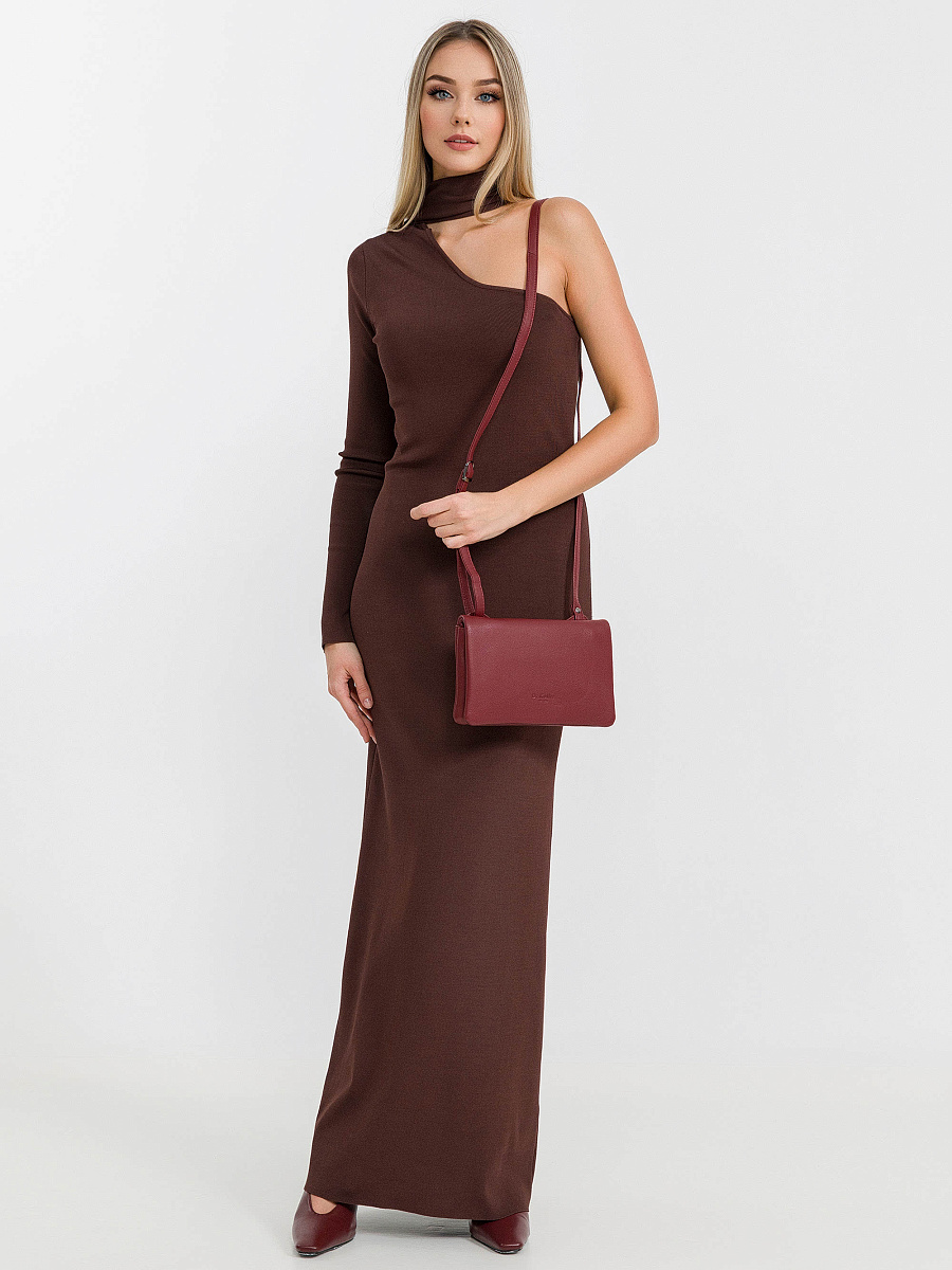 Сумка через плечо Dr.Koffer из натуральной кожи красная