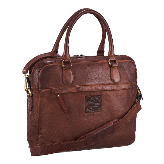Деловая сумка Dr.Koffer из натуральной кожи коричневая
