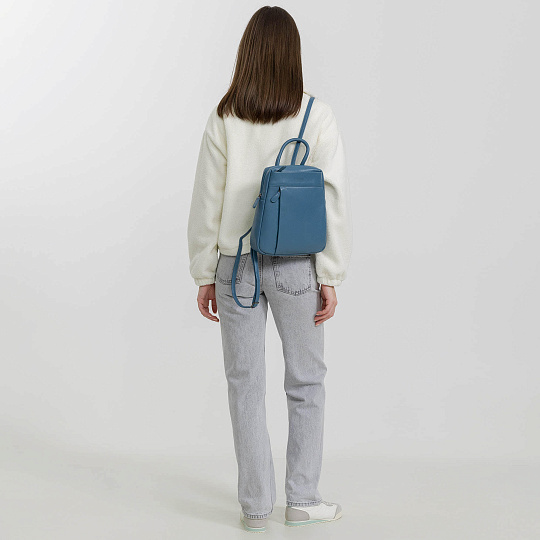 Рюкзак Dr.Koffer из натуральной кожи голубой