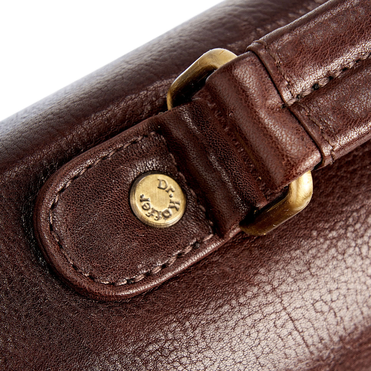 Портфель Dr.Koffer из натуральной кожи темно-коричневый