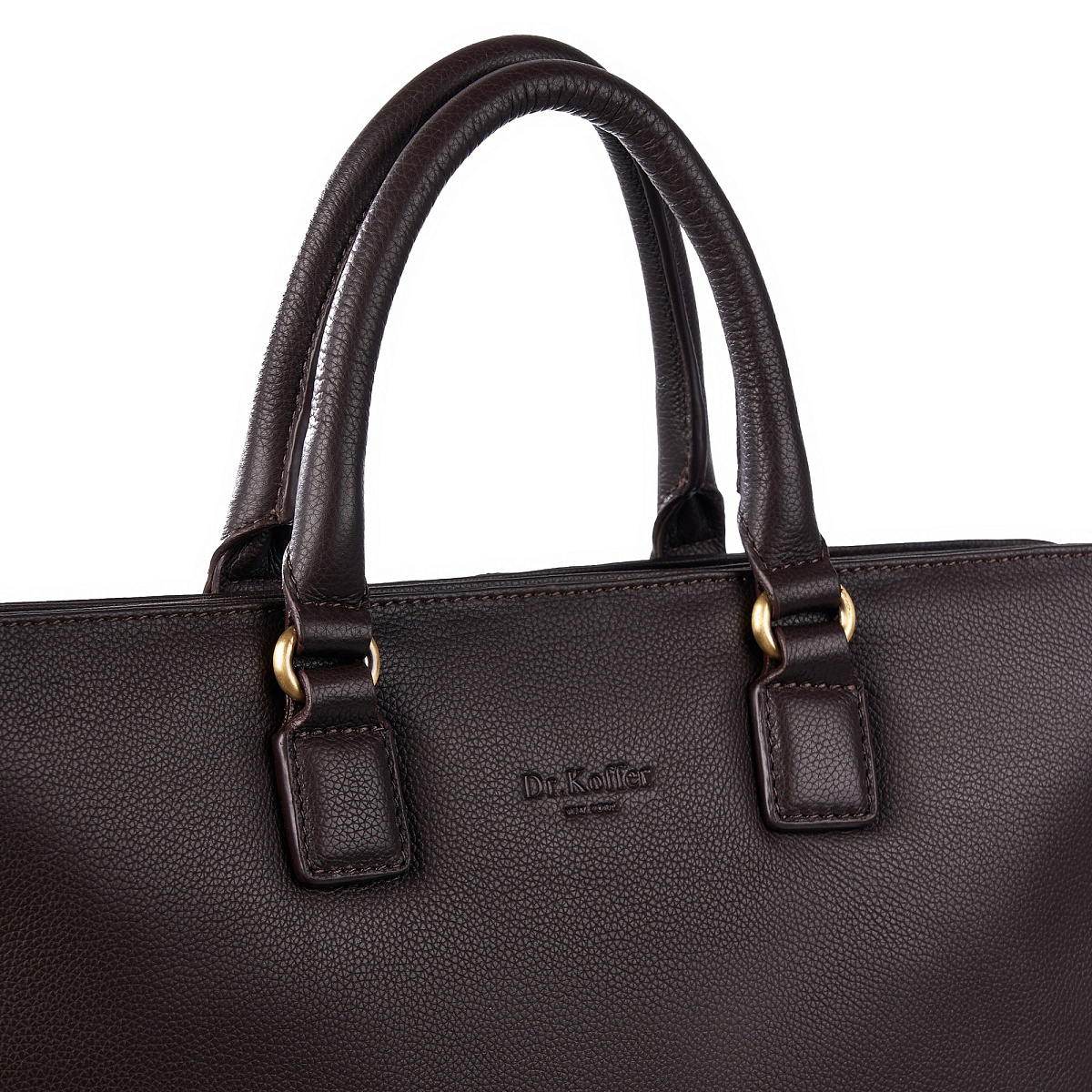 Деловая сумка Dr.Koffer из натуральной кожи темно-коричневая