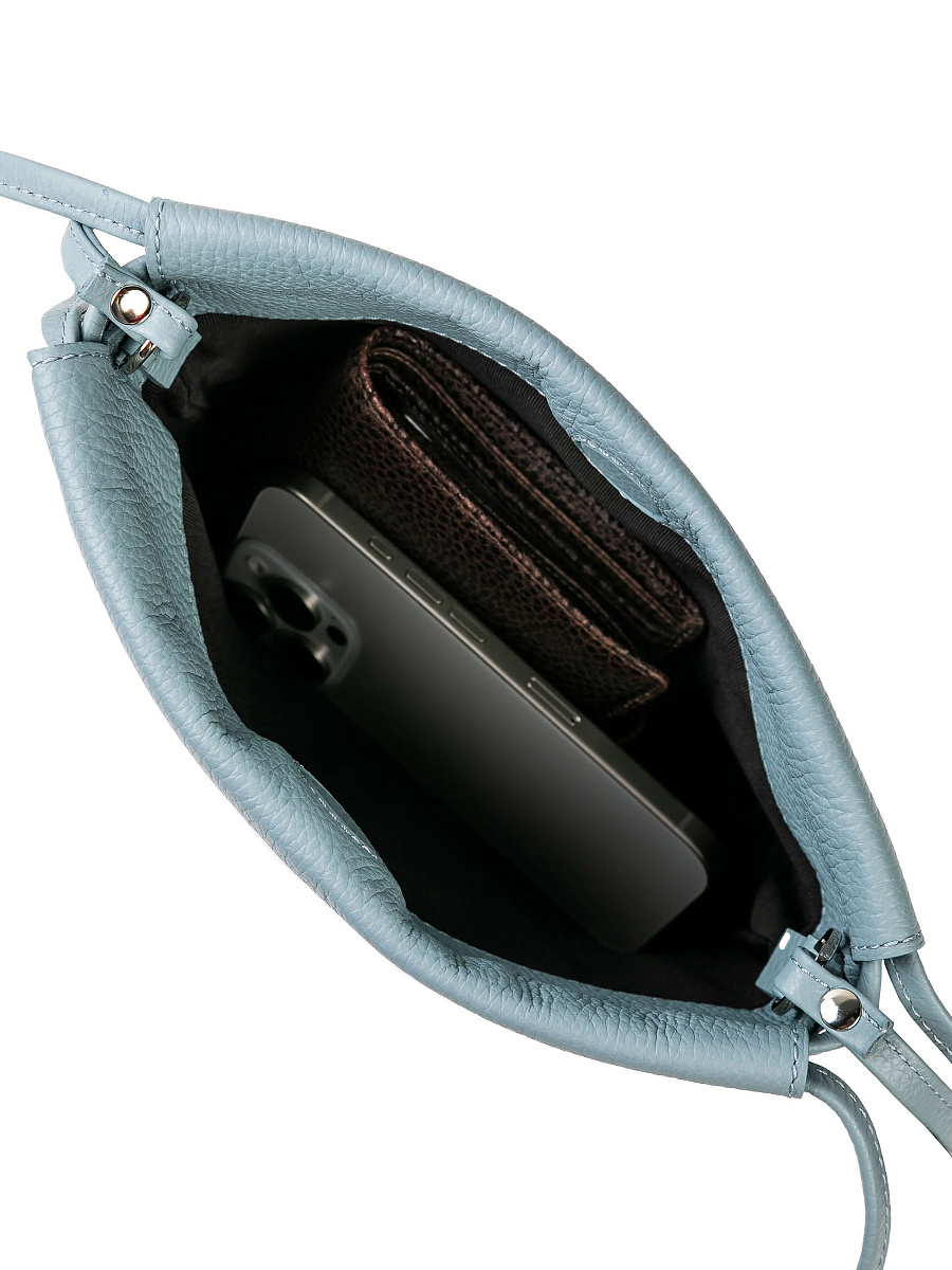 Женская сумка Dr. Koffer из натуральной кожи голубая