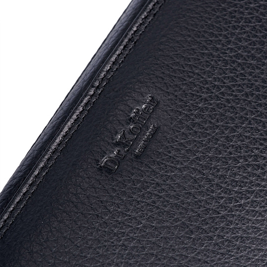 Сумка барсетка из натуральной кожи Dr. Koffer черная