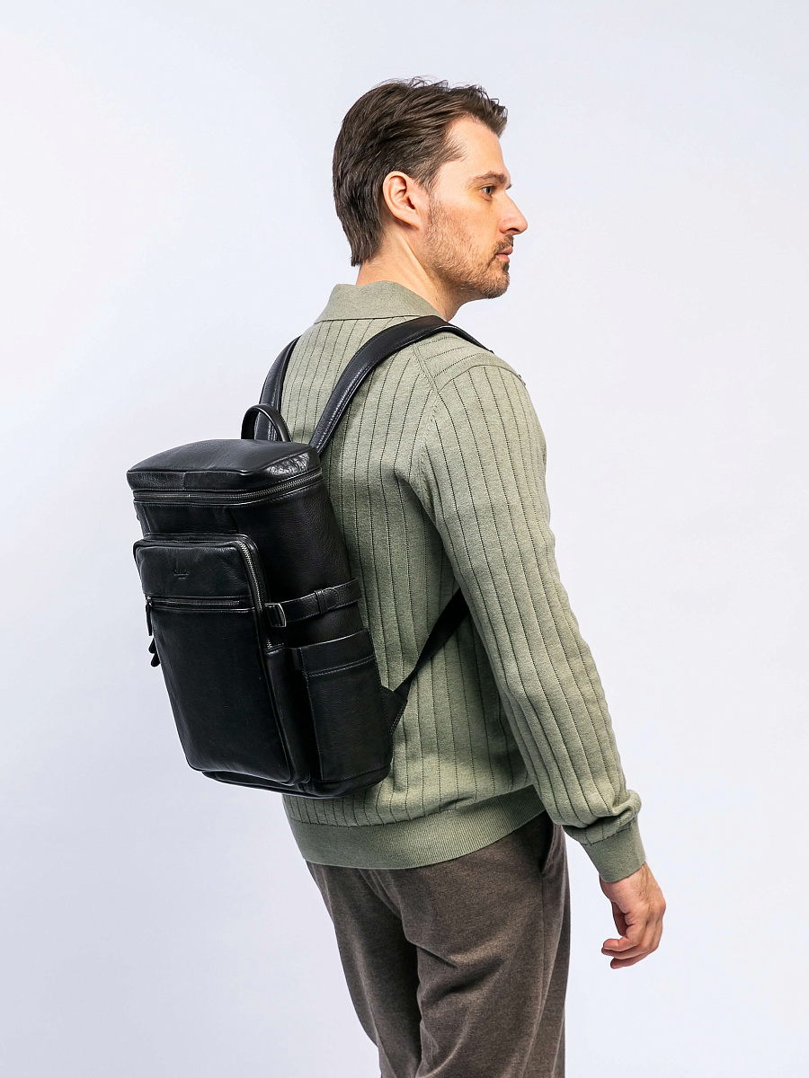 Рюкзак Dr. Koffer из натуральной кожи черный