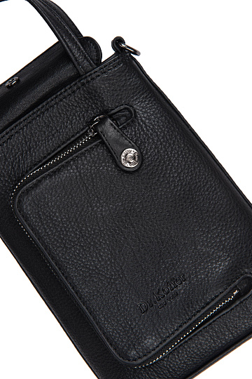 Сумка через плечо Dr.Koffer из натуральной кожи черная