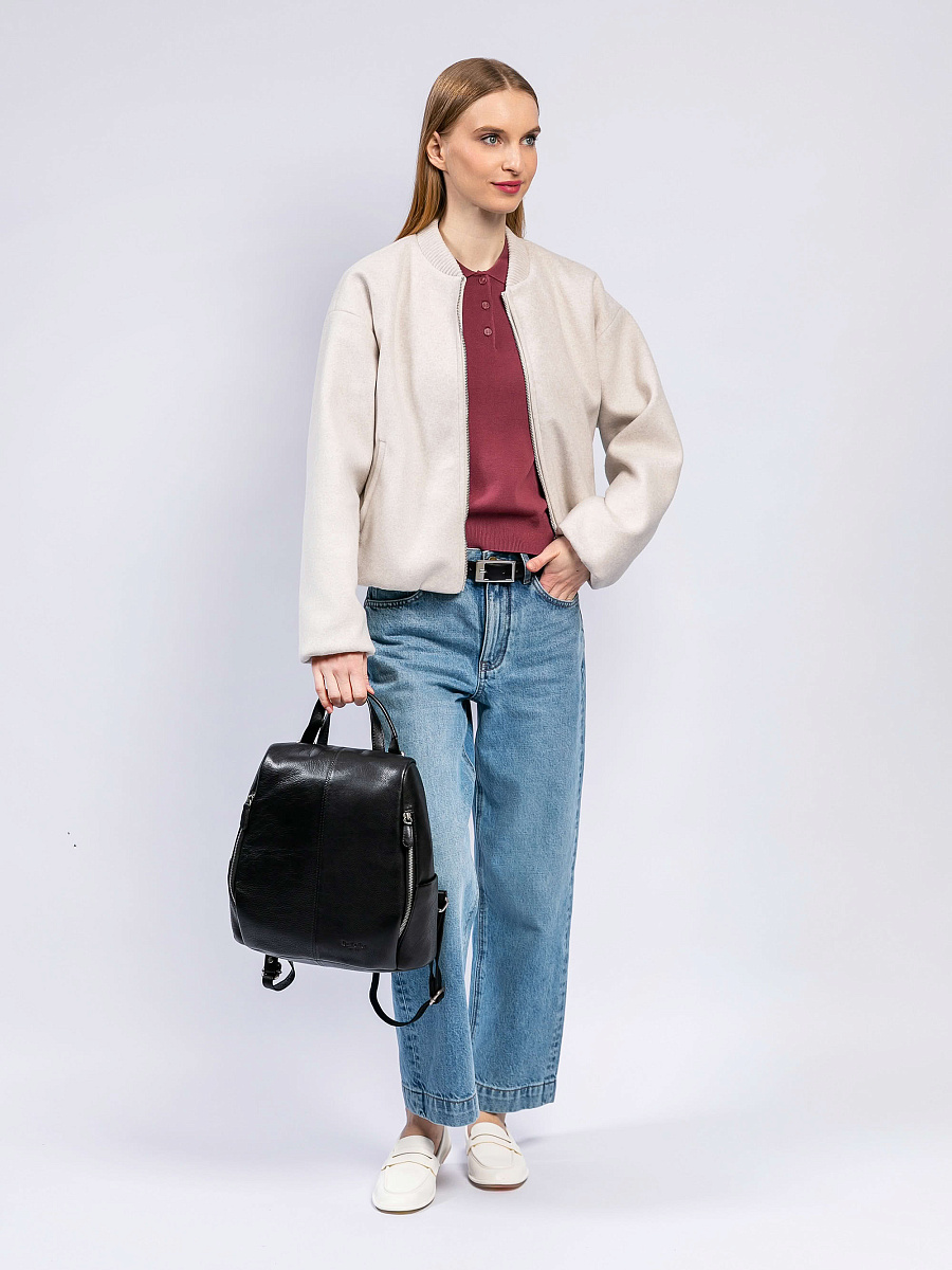 Сумка-рюкзак Dr. Koffer из натуральной кожи черная