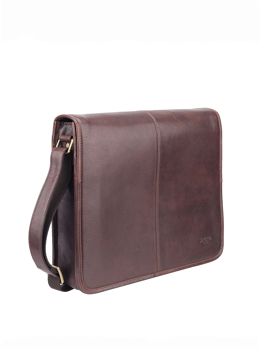 Деловая сумка Dr.Koffer из натуральной кожи темно-коричневая