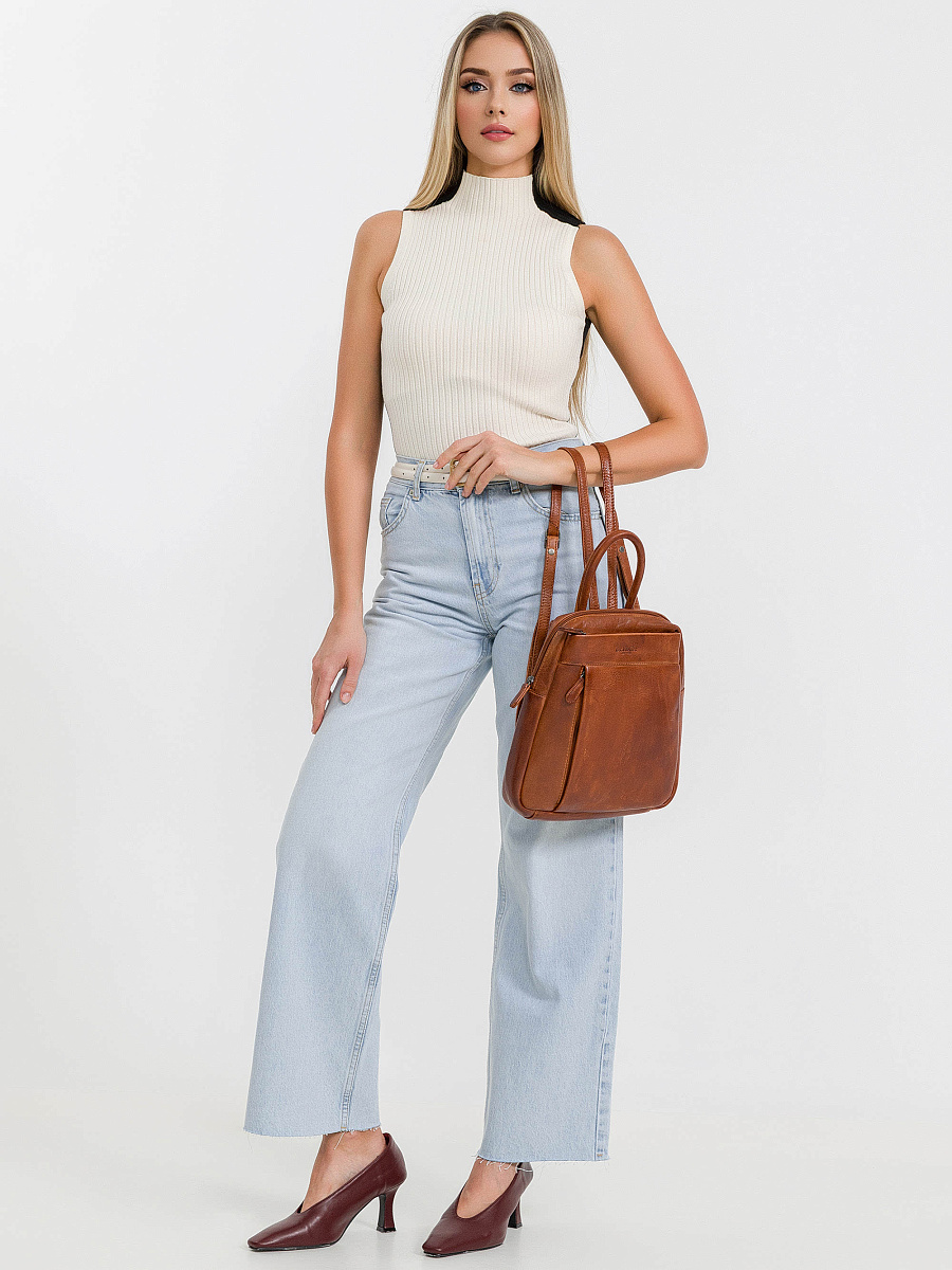 Рюкзак Dr.Koffer из натуральной кожи светло-коричневый