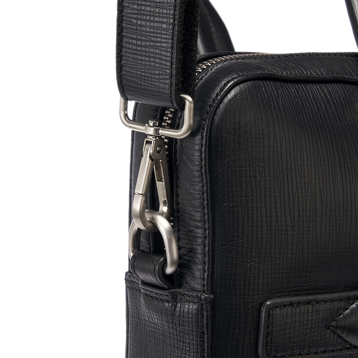 Деловая сумка Dr.Koffer из натуральной кожи черная