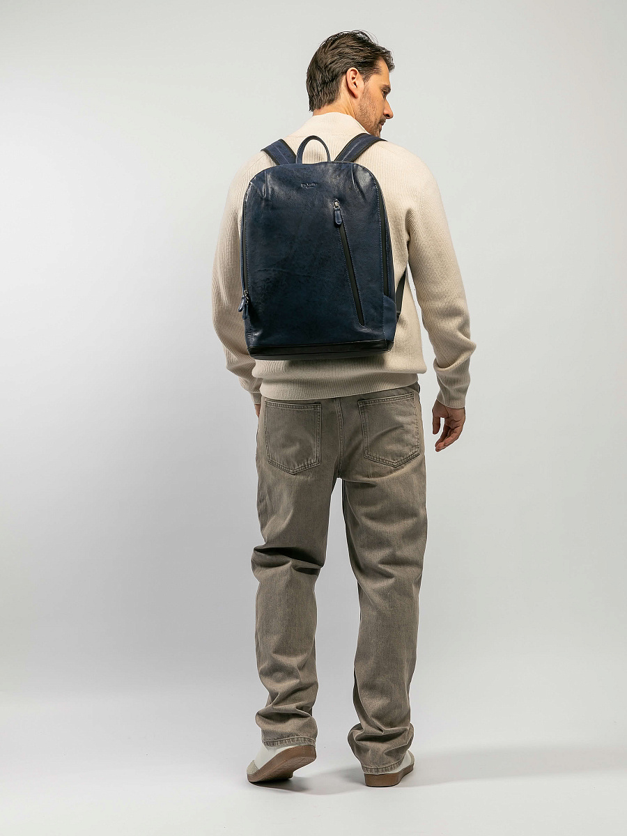 Рюкзак Dr.Koffer из натуральной кожи синий