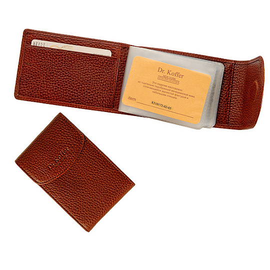 Визитница Dr.Koffer из натуральной кожи светло-коричневая