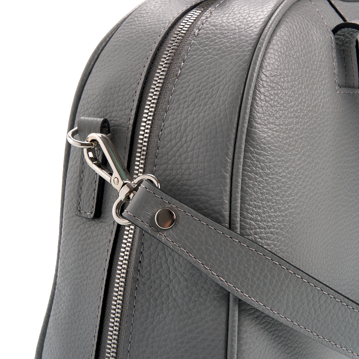 Женская сумка Dr. Koffer из натуральной кожи серебристая