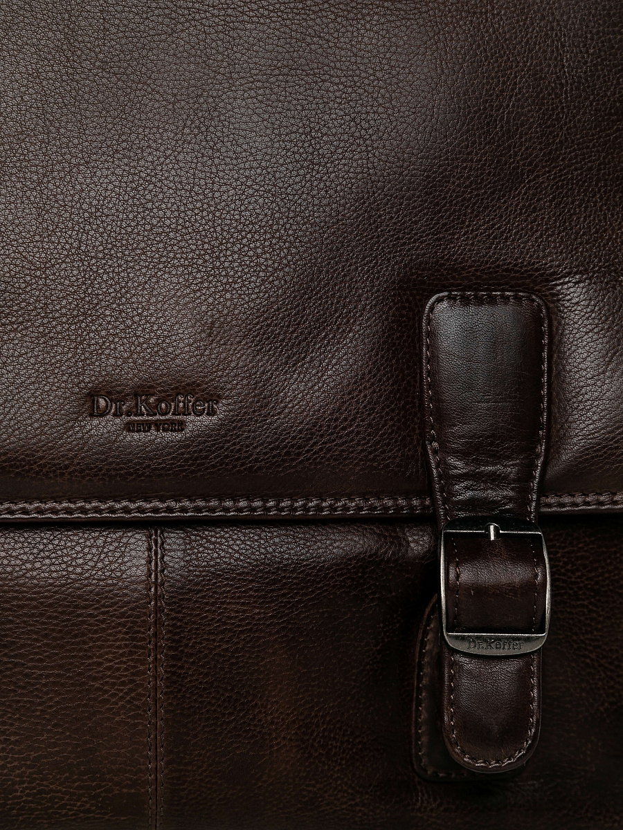 Портфель Dr.Koffer из натуральной кожи темно-коричневый