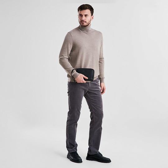 Сумка барсетка из натуральной кожи Dr. Koffer черная