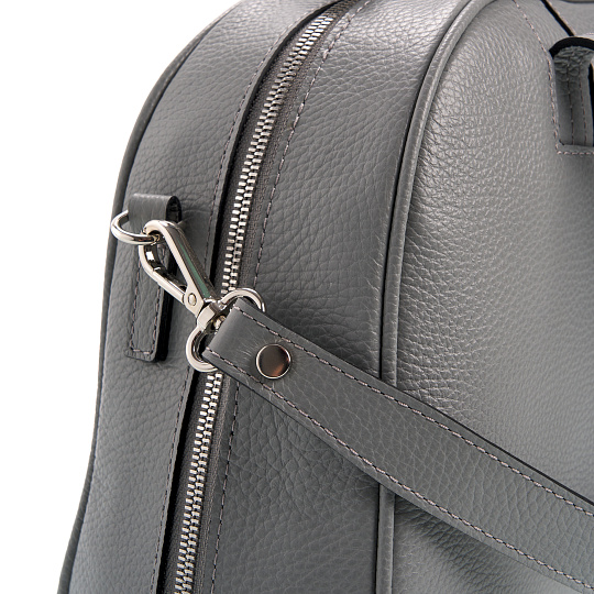 Женская сумка Dr. Koffer из натуральной кожи серебристая