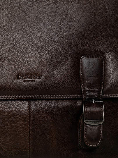 Портфель Dr.Koffer из натуральной кожи темно-коричневый