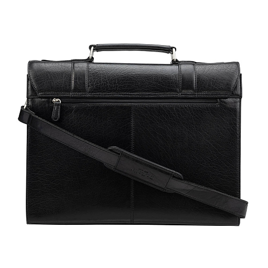 Портфель Dr.Koffer из натуральной кожи черный