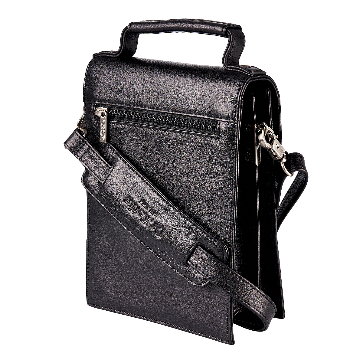 Сумка через плечо Dr.Koffer из натуральной кожи черная
