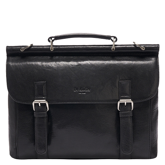 Портфель Dr.Koffer из натуральной кожи черный
