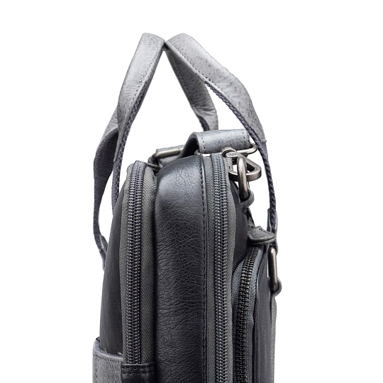 Деловая сумка Dr.Koffer из натуральной кожи черная