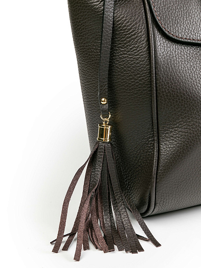 Женская сумка Dr.Koffer из натуральной кожи темно-коричневая